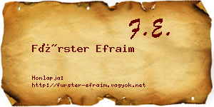 Fürster Efraim névjegykártya