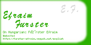 efraim furster business card